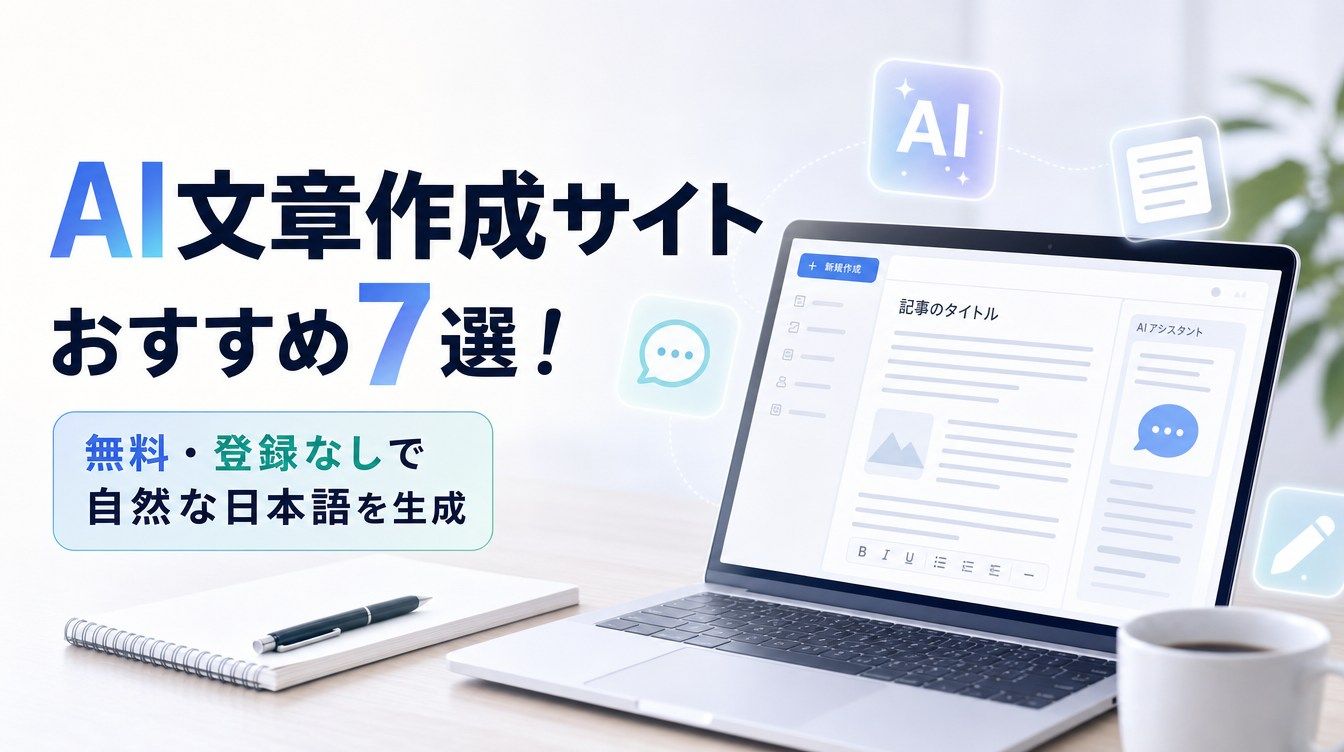 【2026年最新】AI文章作成サイトおすすめ7選!無料・登録なしで自然な日本語を生成