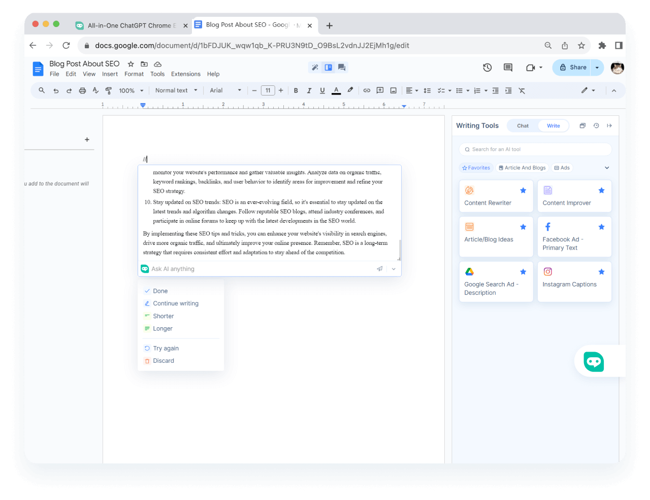 让Google Docs成为<span class="text-[#00D3B6]">更好的Notion AI替代方案</span>