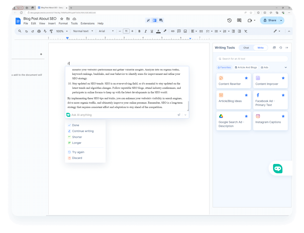 将Google Docs转变为<span class="text-[#00D3B6]">卓越的Notion AI替代方案</span>