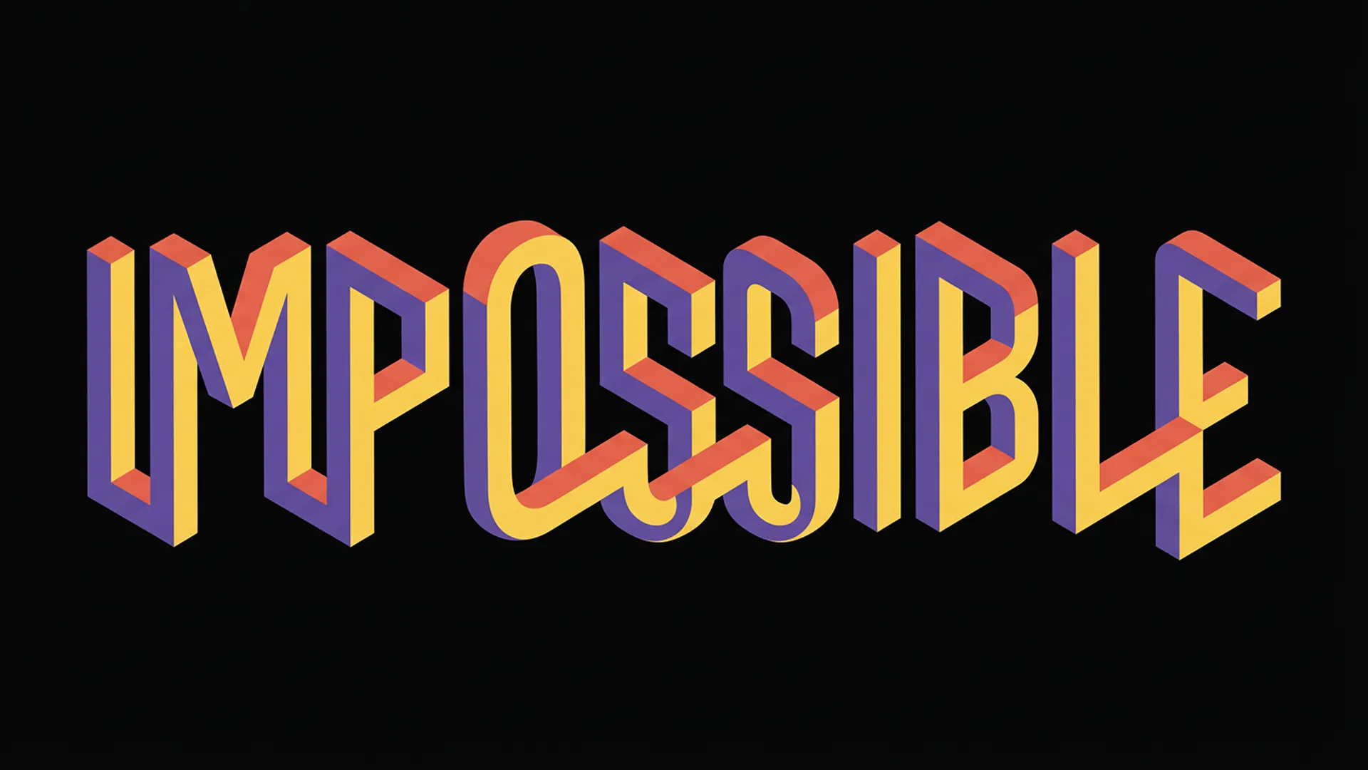 逼真的文本输出:单词“impossible”